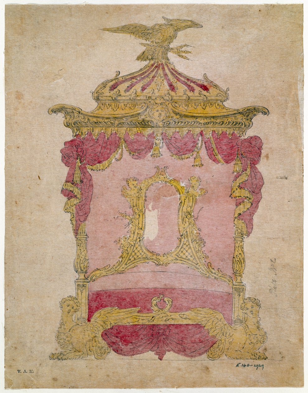 床的设计，约1755-60年 作者 约翰·林内尔