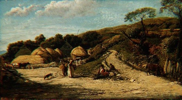 陡峭的山，怀特岛，约1815-16年（油彩画）。 作者 约翰·林内尔