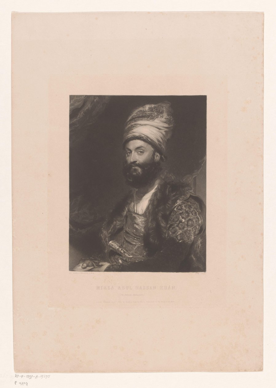 米尔扎-阿布勒哈桑-汗-伊尔奇的画像
Mirza Abul Hassan Khan /（波斯大使）（物品上的标题） 作者 约翰·卢卡斯