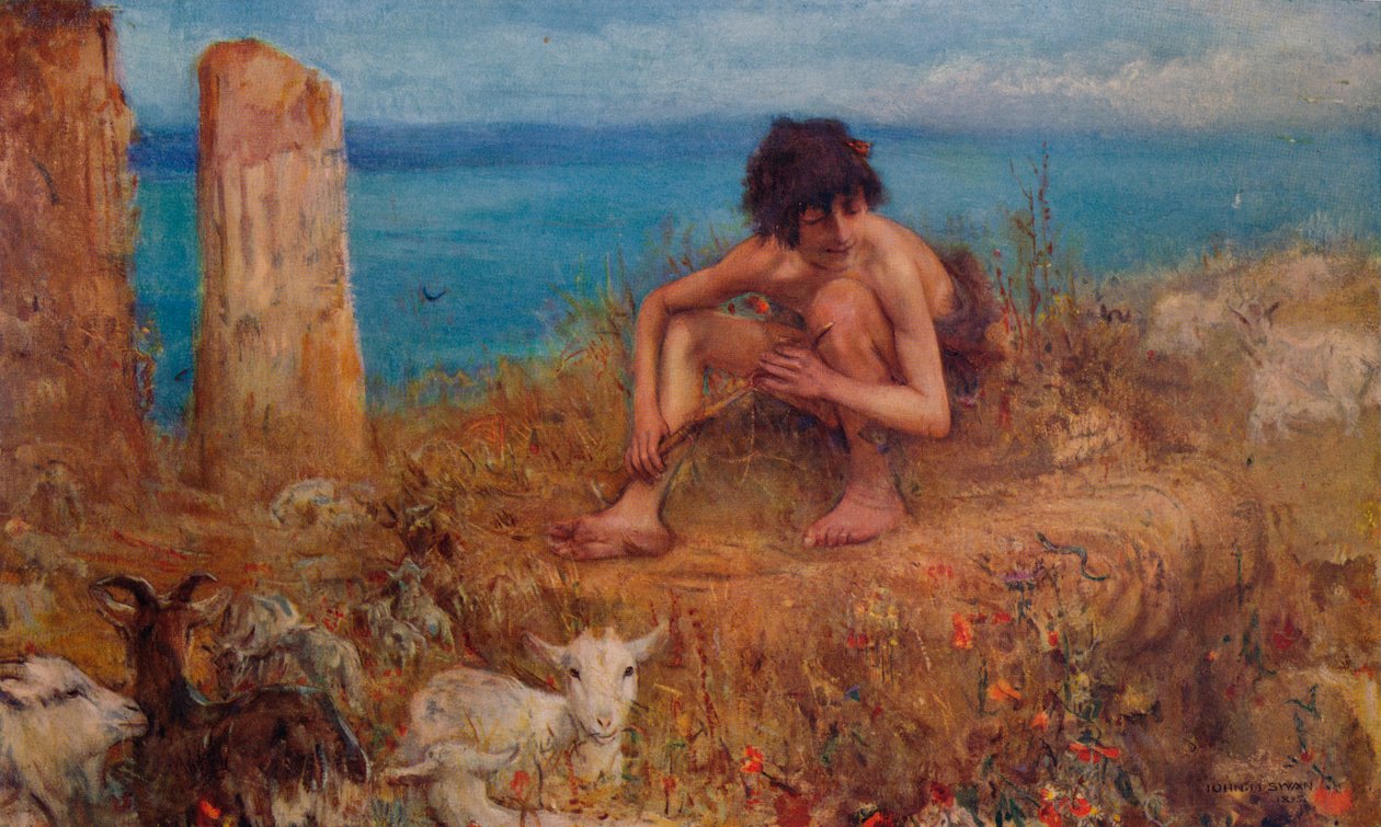 牧羊人，1895年 作者 约翰麦卡伦天鹅