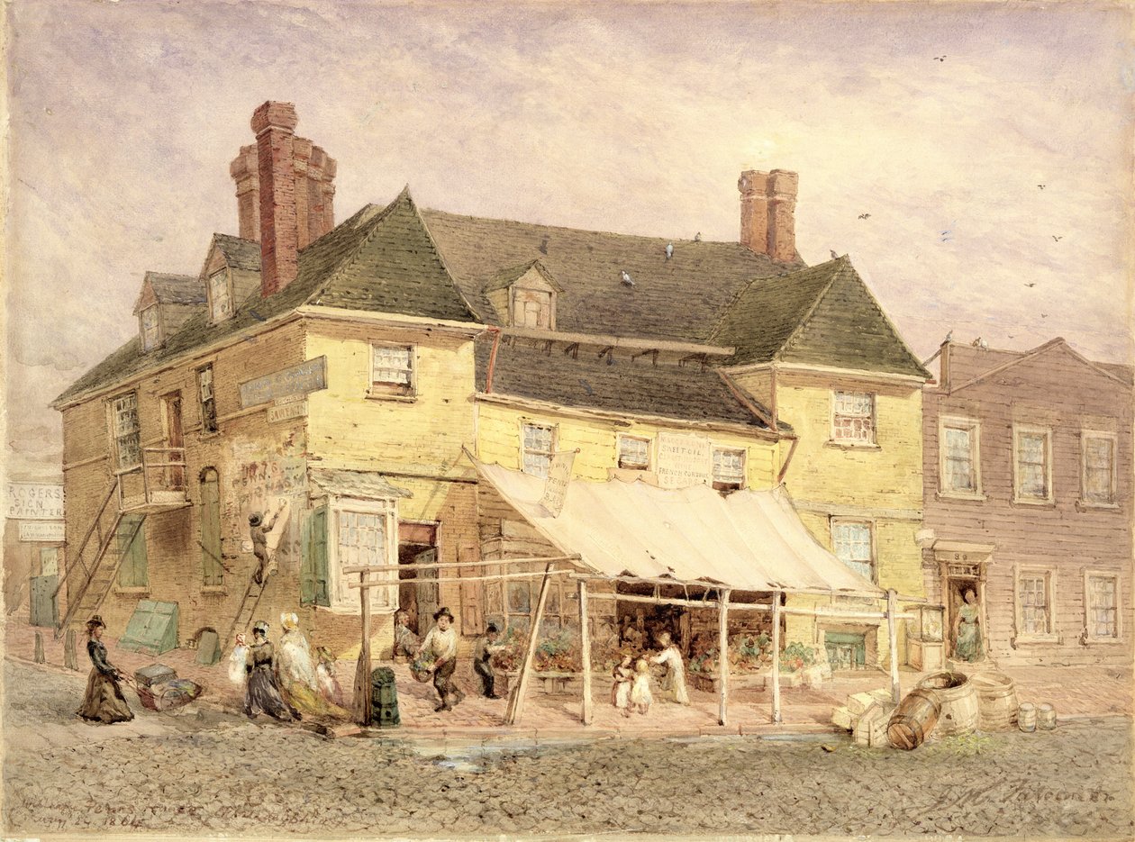 1864年，费城南第二街威廉佩恩斯大厦（纸上水粉安装在刨花板上） 作者 约翰·麦基·法尔康纳