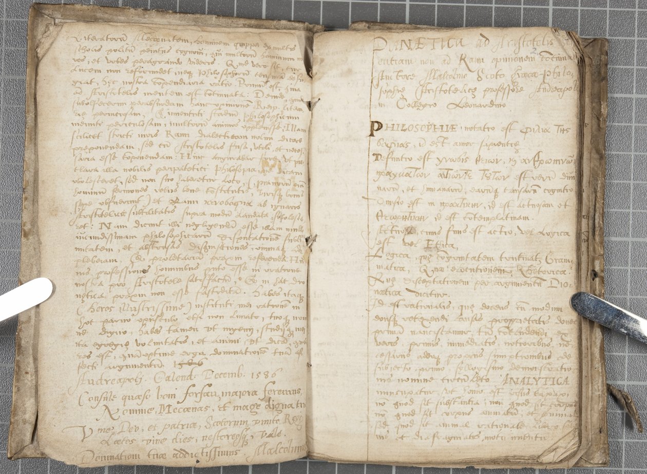辩证法讲义，c.1584-86（装在纸上的钢笔和墨水） 作者 约翰·马尔科姆