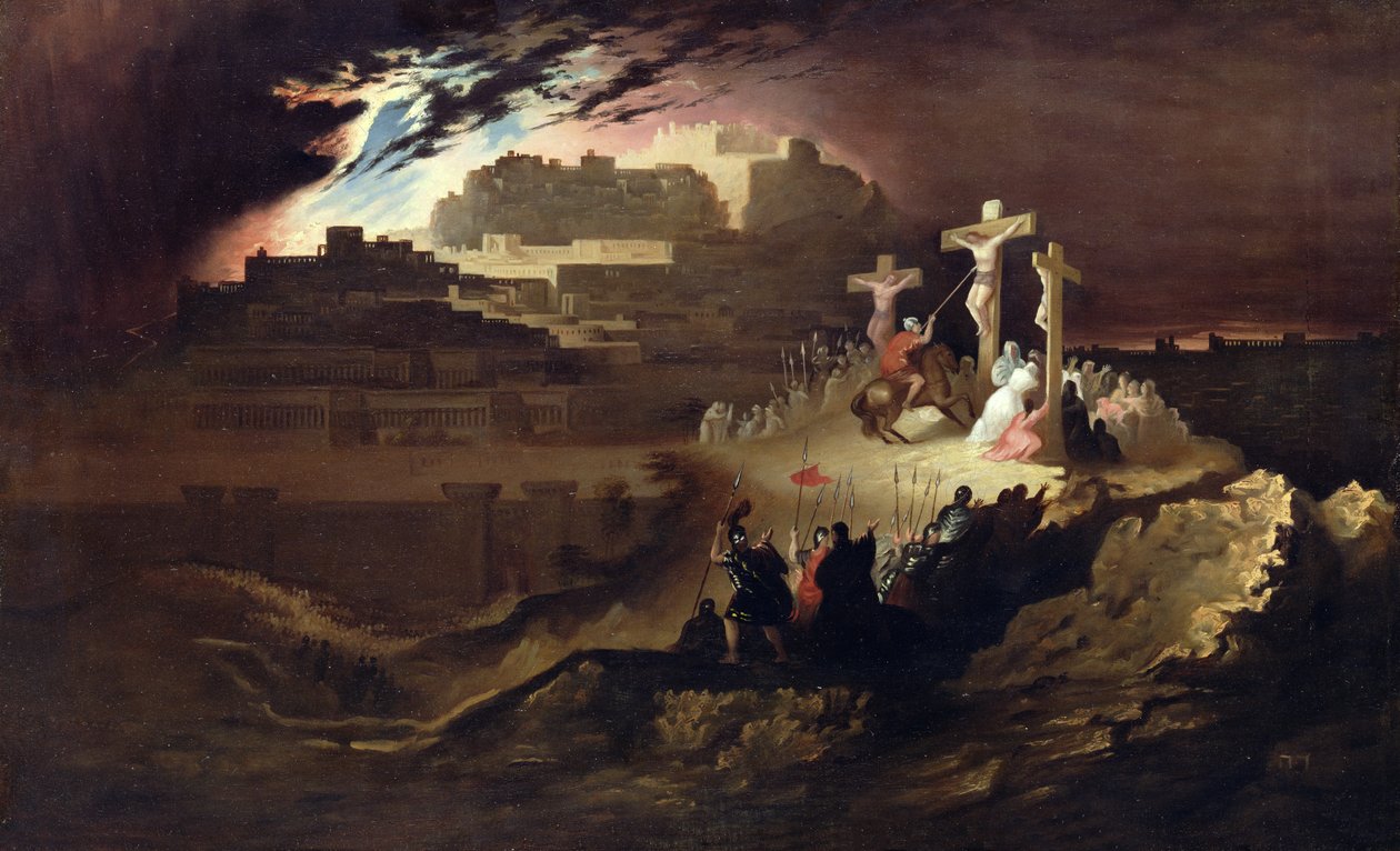 髑髅地，约 1830-40（布面油画） 作者 约翰·马丁