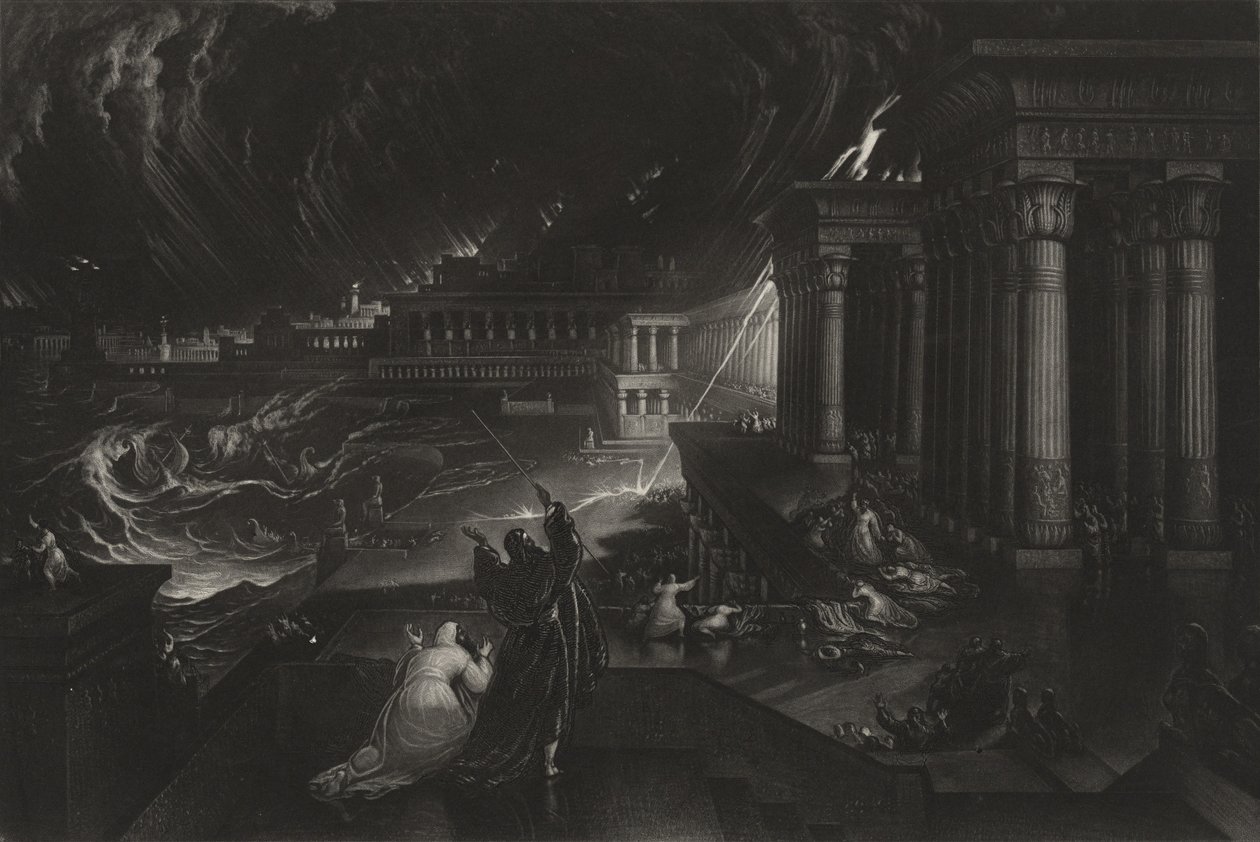 第七次瘟疫，第1824页（mezzotint） 作者 约翰·马丁