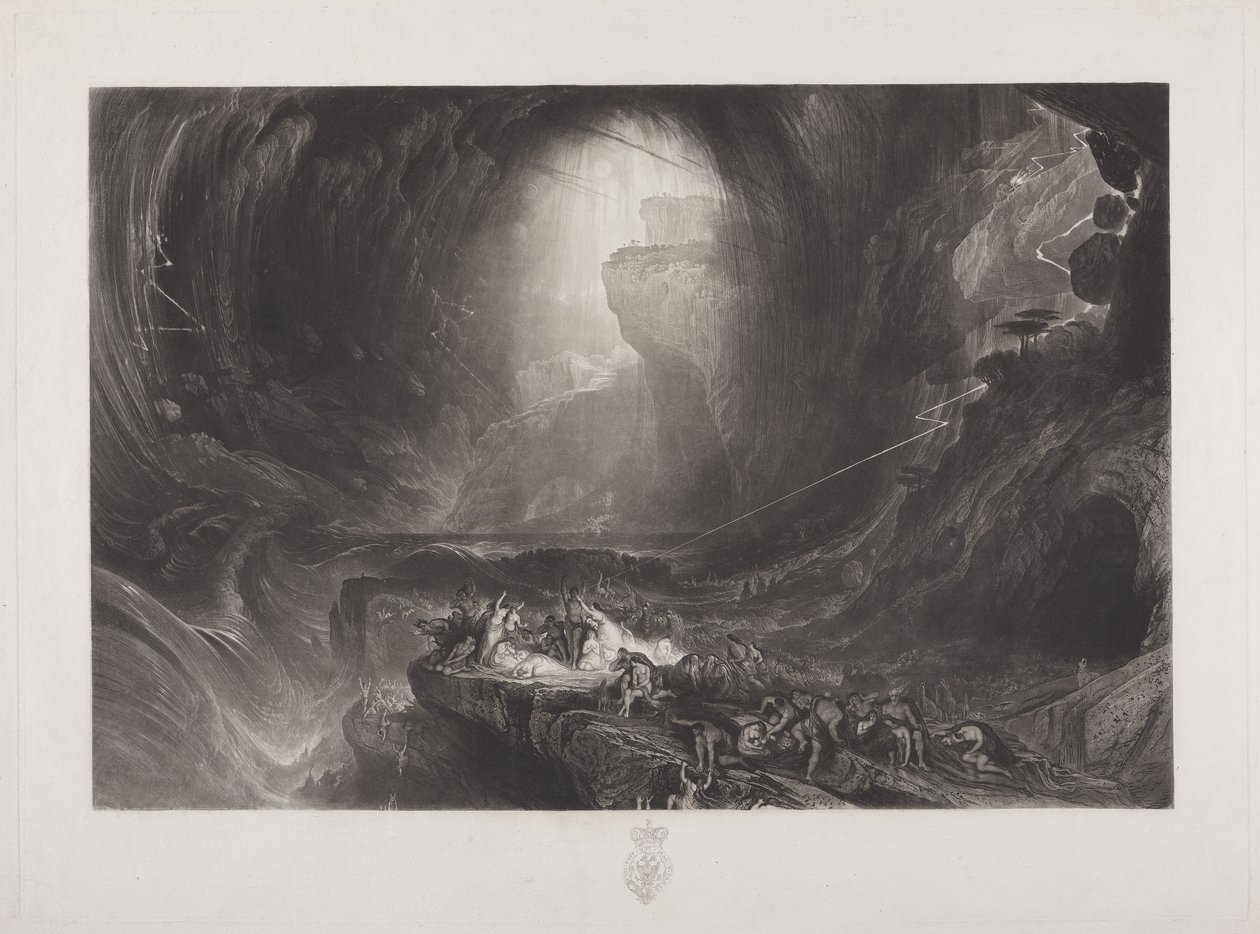 大雨，c.1828（纸上wc） 作者 约翰·马丁
