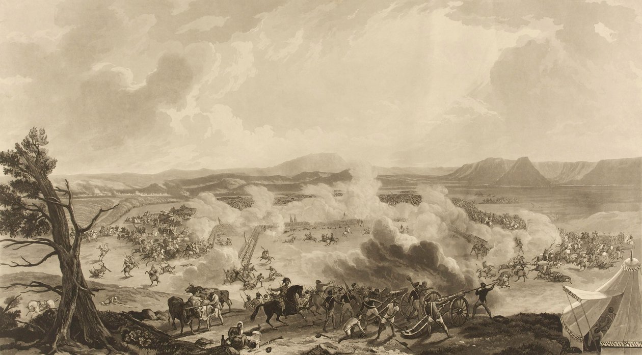 Battle of Kirkee fought on the 5th Novr 1816 on which memorable occasion 4785 [sic] British troops defeated the Mahratta Army (aquatint, coloured) 作者 约翰·梅西（后）赖特
