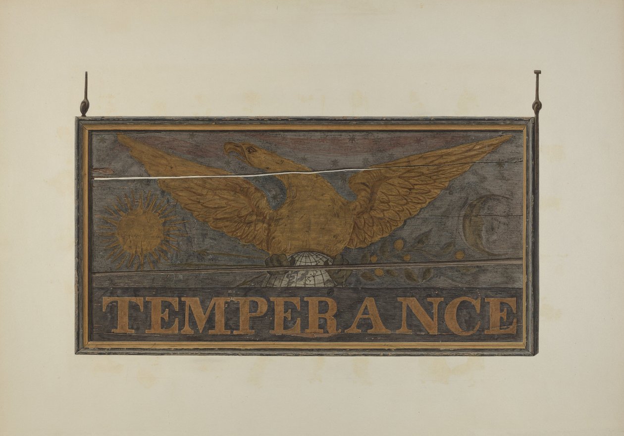 酒馆标志：Temperance，约1940年。 作者 约翰·马图利斯