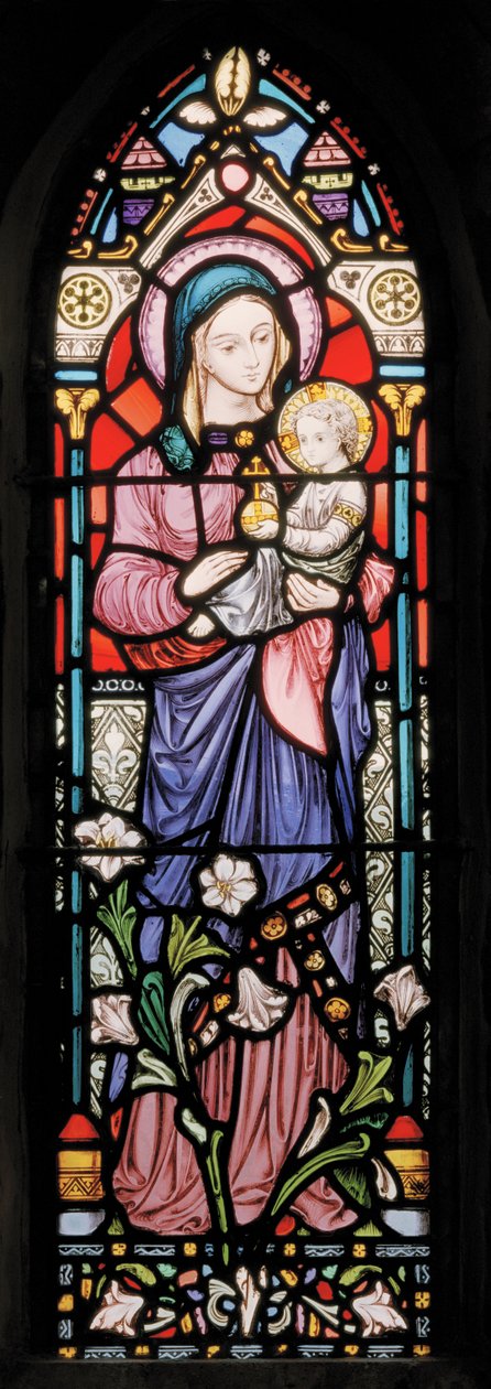 Dover，St Mary In Castro，Lavers＆Barraud，John Millner Allen（1827-1902），Madonna＆Child，1861，改编自Gilbert Scott 作者 约翰·米勒·艾伦