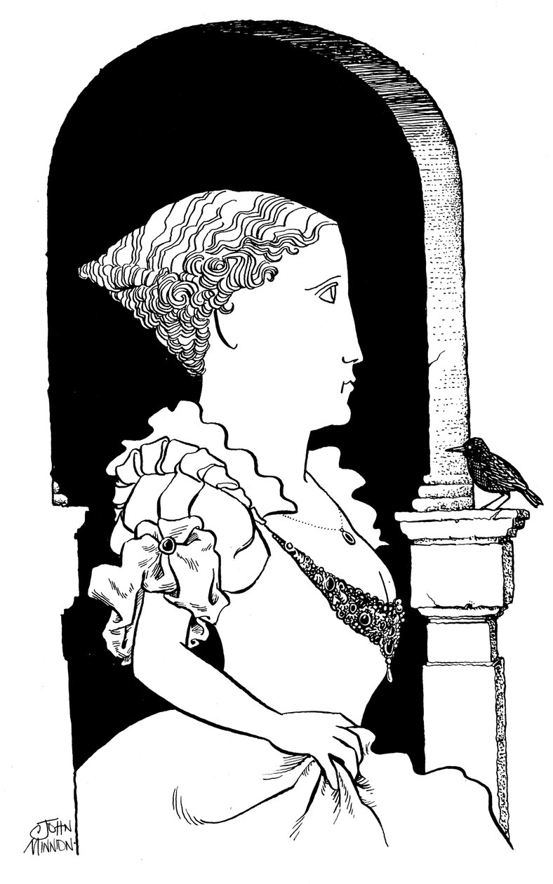 Francesca Caccini - 佛罗伦萨歌唱家和作曲家的漫画形象 作者 约翰·明尼恩