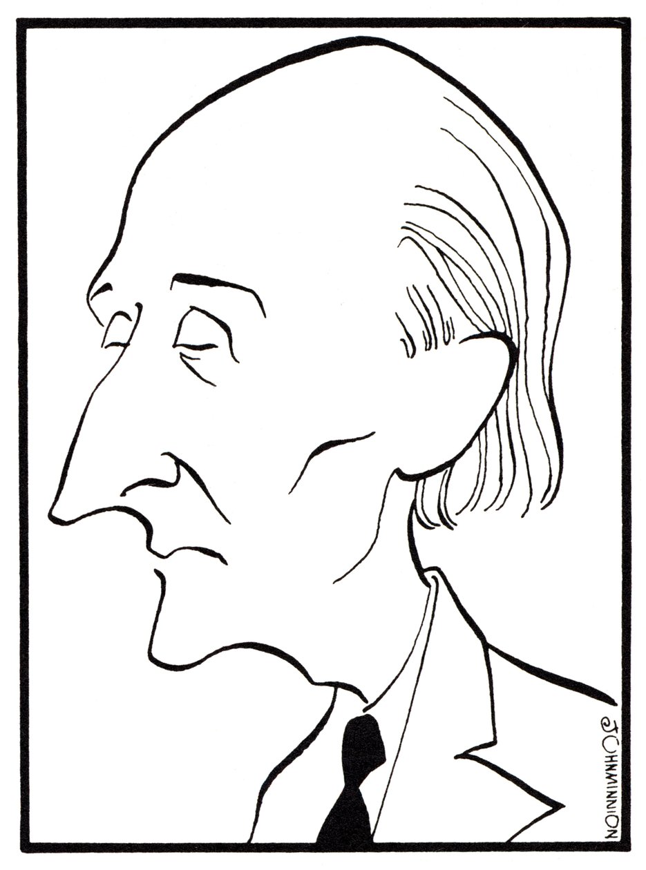 弗雷德里克-德柳斯（Frederick Delius）--约翰-明尼恩（John Minnion）的漫画--英国作曲家--1862 年 1 月 29 日 - 1934 年 6 月 10 日 作者 约翰·明尼恩