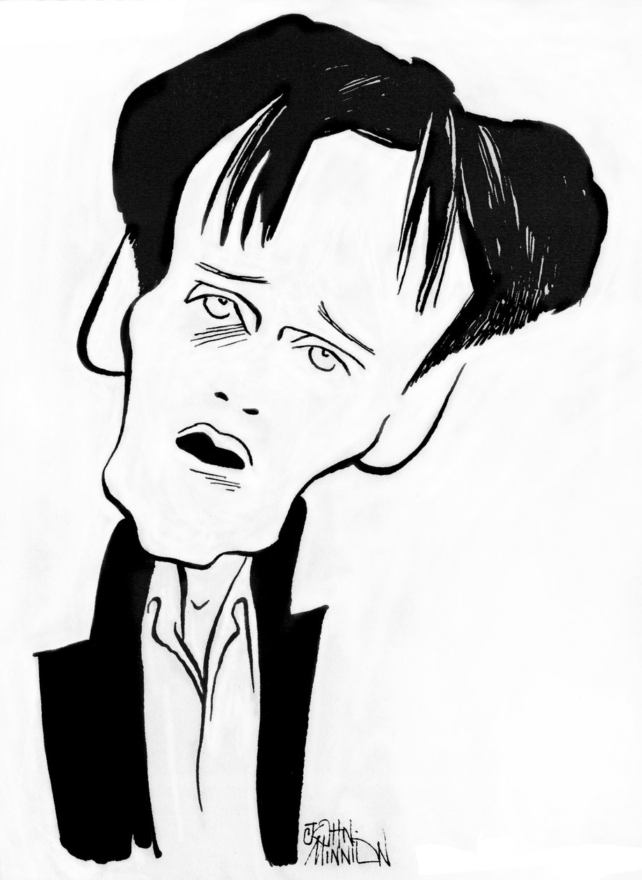 伊恩-博斯特里奇（Ian Bostridge）--英国歌剧演员的漫画形象，b 作者 约翰·明尼恩
