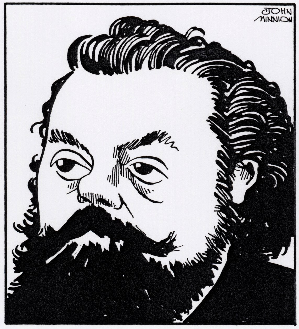 莫杰斯特-彼得洛维奇-穆索尔斯基，漫画肖像 作者 约翰·明尼恩