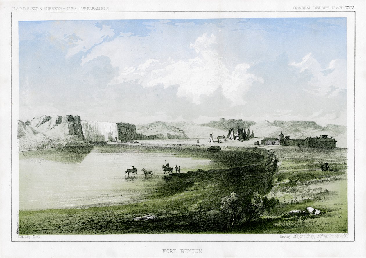 美国蒙大拿州本顿堡，1856年 作者 约翰·史密斯（John Mix Stanley）