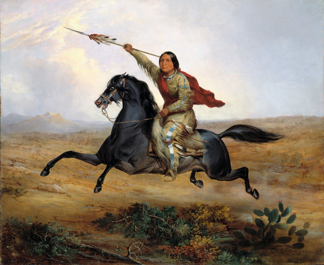 Ko-rak-koo-kiss，一个Towoccono战士，1844年。 作者 约翰·史密斯（John Mix Stanley）
