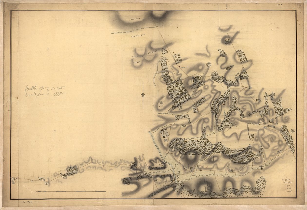 布兰迪温战役，1777 年 9 月 11 日。1777.LOC gm71000926 作者 约翰·蒙特索
