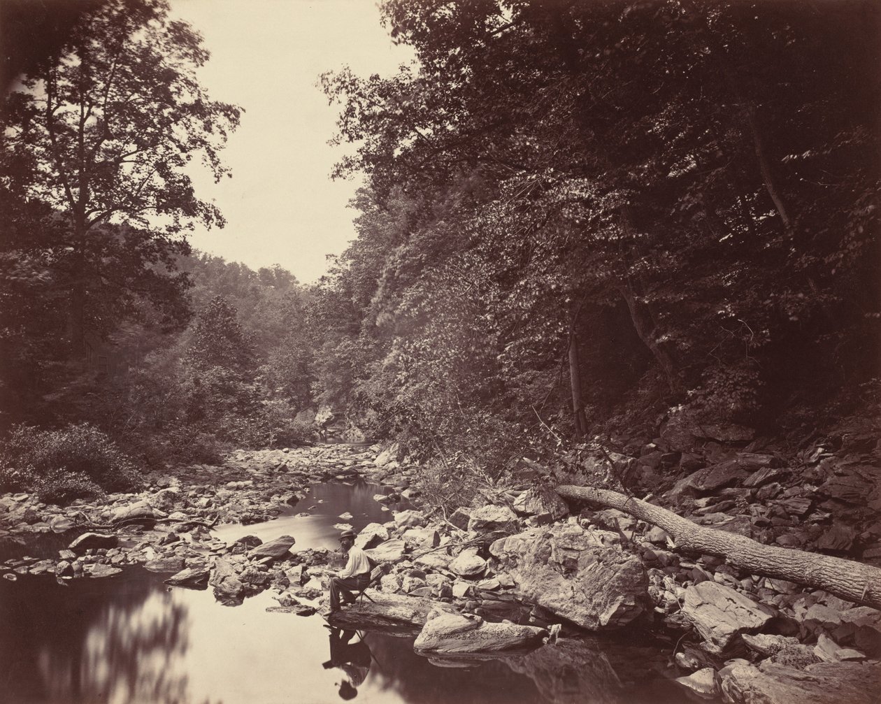 费城附近的Wissahickon溪，约1863年。 作者 约翰·莫兰