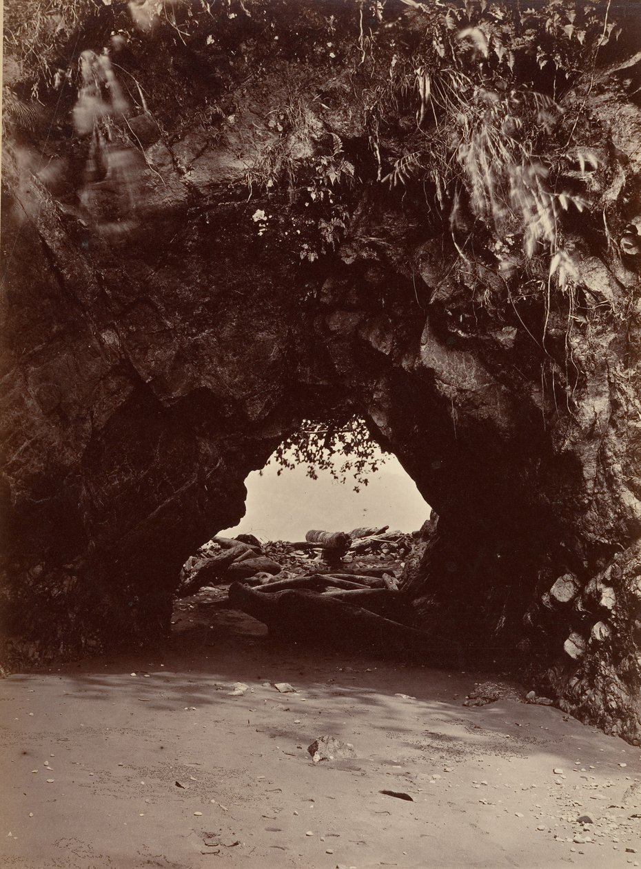 热带风光，自然拱门，库比卡湾，1871年。 作者 约翰·莫兰