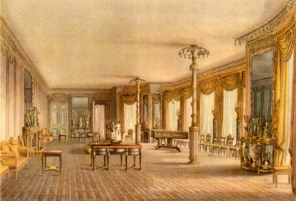 1824年，东萨塞克斯郡布莱顿的皇家展馆的北绘图室，1946年。   作者 约翰·纳什