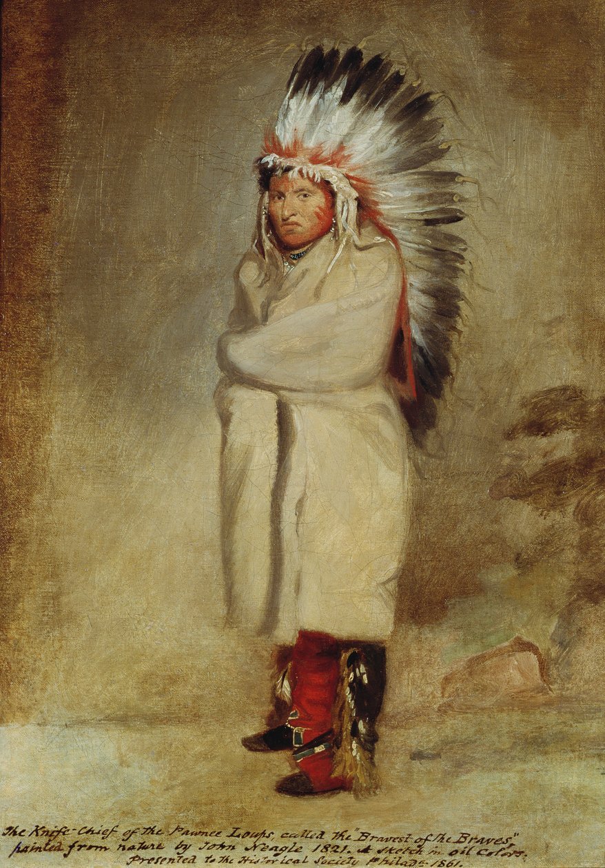 1821年，Pawnee Loups的刀长 作者 约翰·恩格尔