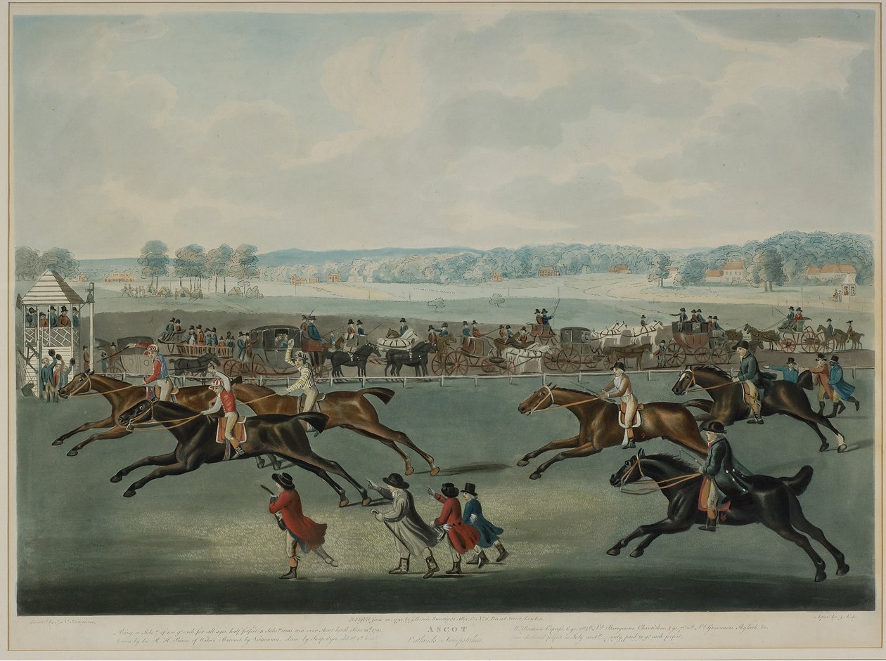 Ascot - Oatlands Sweepstakes, engraved by J.W. Edy (fl. 1780-1820), published in 1792 (aquatint) 作者 约翰诺特（后）赛多利斯