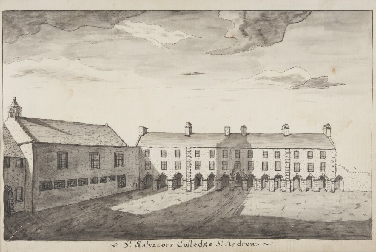 St Andrews Delineated  -  St Salvators Colledge St Andrews（纸上洗笔） 作者 约翰·奥利潘特