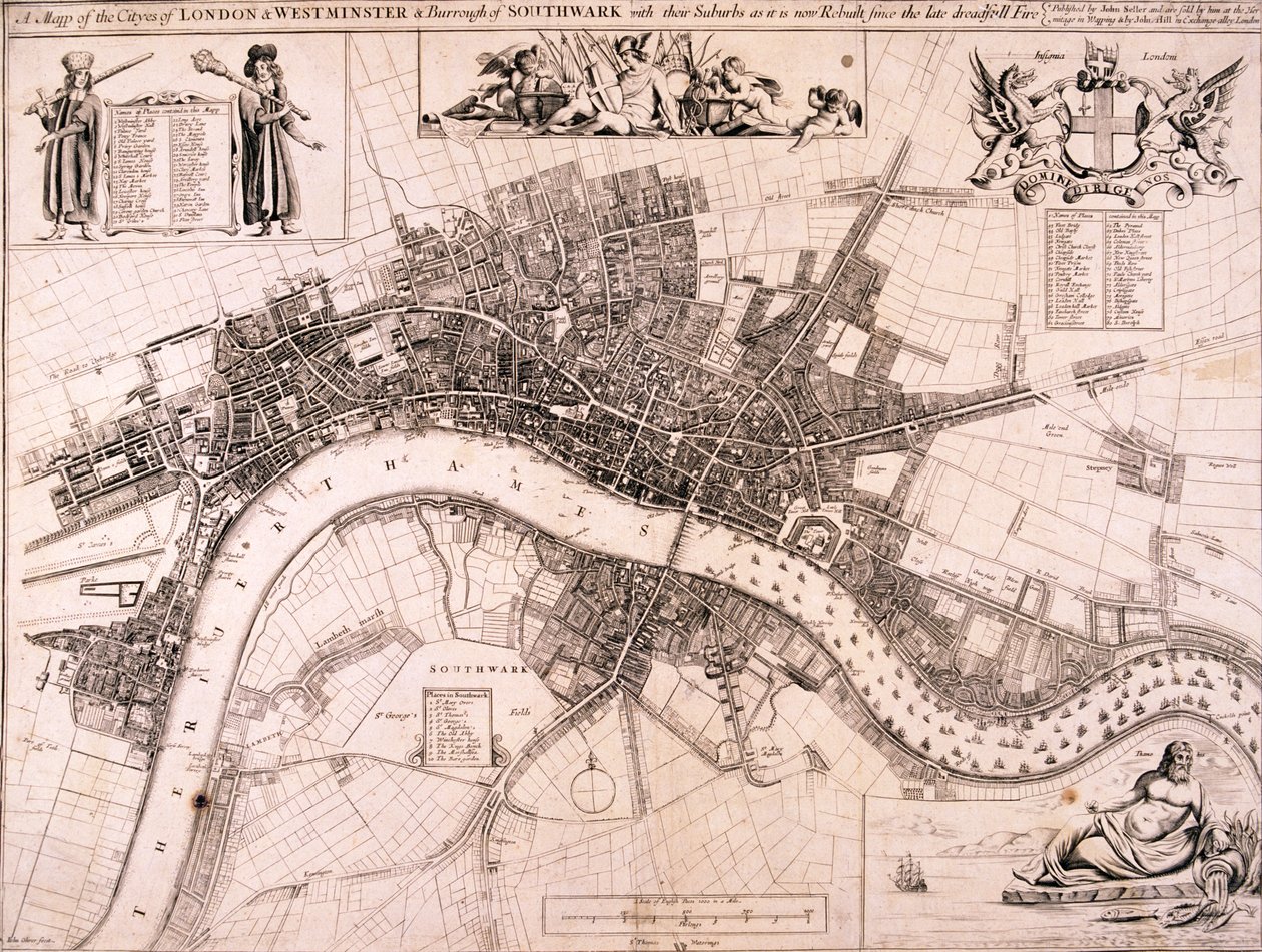 伦敦地图，约1680年 作者 约翰奥利弗