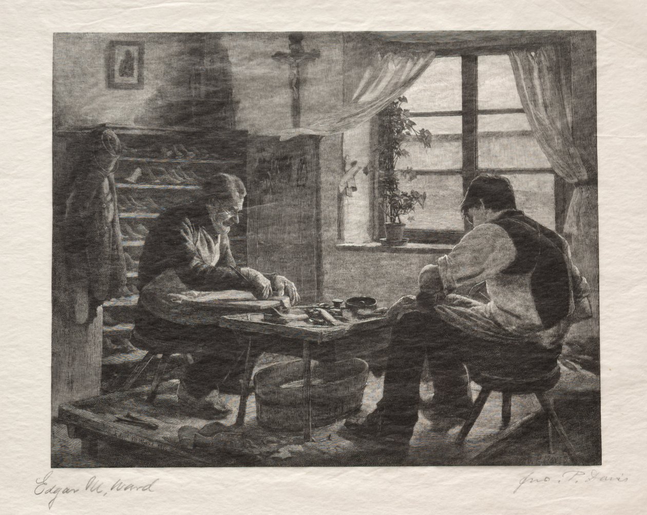 补鞋匠，1887年。 作者 约翰·帕克·戴维斯