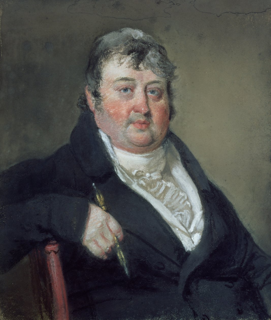 朱利叶斯·凯撒·易卜生（Julius Caesar Ibbetson）肖像（1759-1817）（纸上的粉彩） 作者 约翰·拉斐尔·史密斯