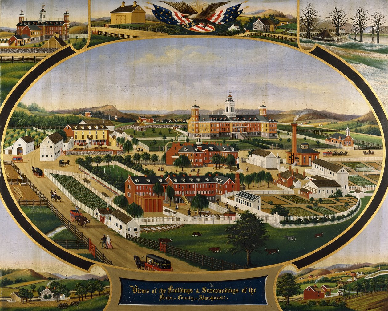 Berks County Almshouse的建筑物和周围环境的景观， 作者 约翰·拉斯穆森
