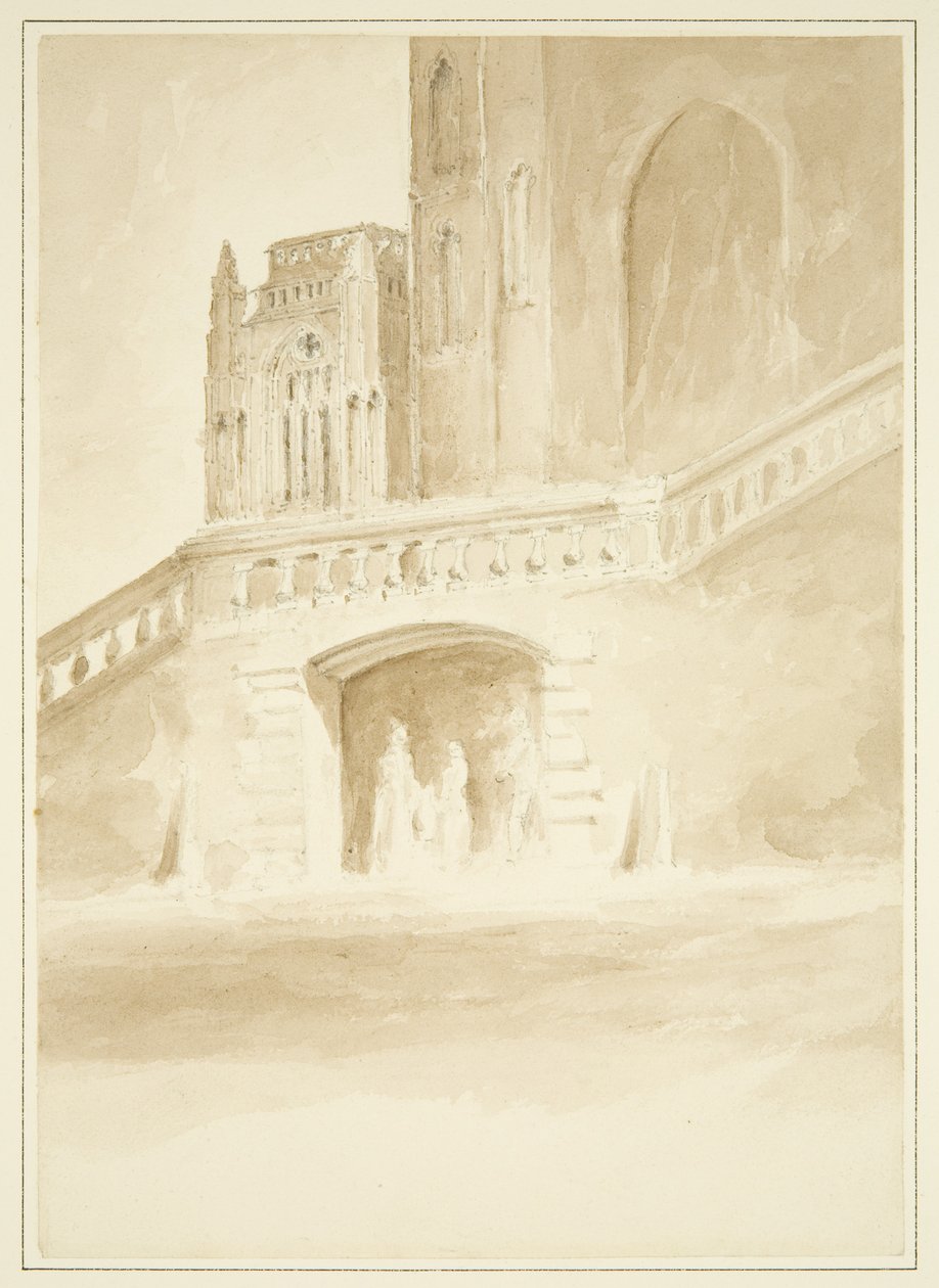 Redcliffe Conduit 和 North Porch 的一部分（绘画，水彩） 作者 约翰·里弗伦德·伊甸园