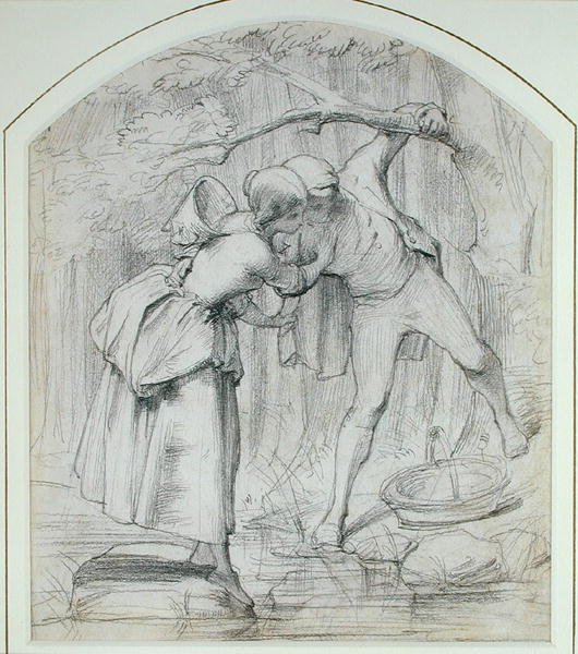 交叉口，约1860年（铅笔画）。 作者 约翰·理查德·克莱顿