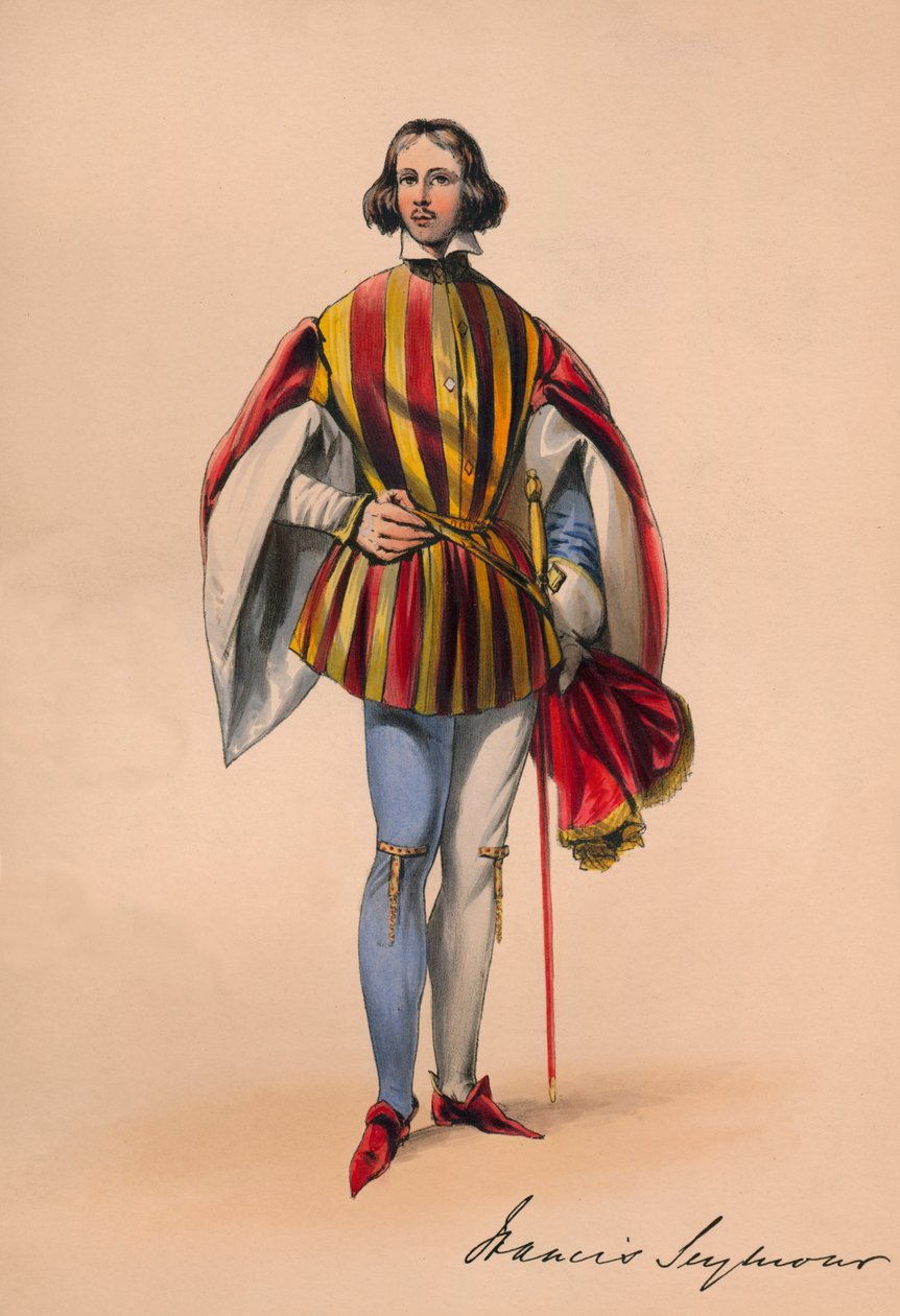1842年5月12日，弗朗西斯·西摩（Francis Seymour）穿着维多利亚女王服装舞会的服装，1843年。 作者 约翰·理查德·可可·史密斯