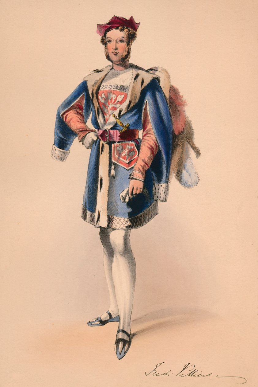 1842年5月12日，弗雷德里克·儿童维利尔斯（Frederick Child-Villiers）为维多利亚女王的BalCostumé女王装扮。 作者 约翰·理查德·可可·史密斯
