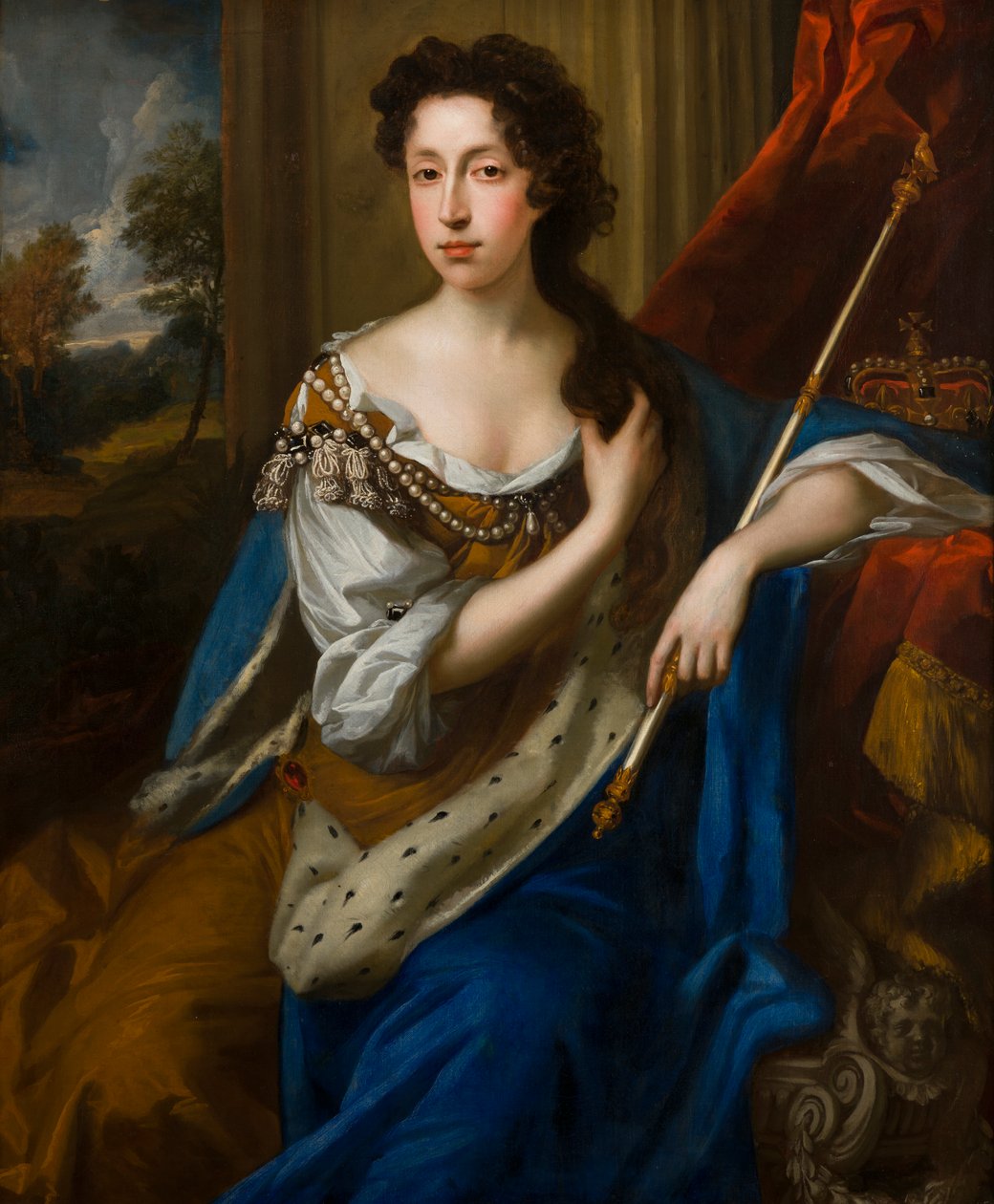 摩德纳女王玛丽二世肖像（1662-1694 年），约 1682-91 年（布面油画） 作者 约翰·赖利