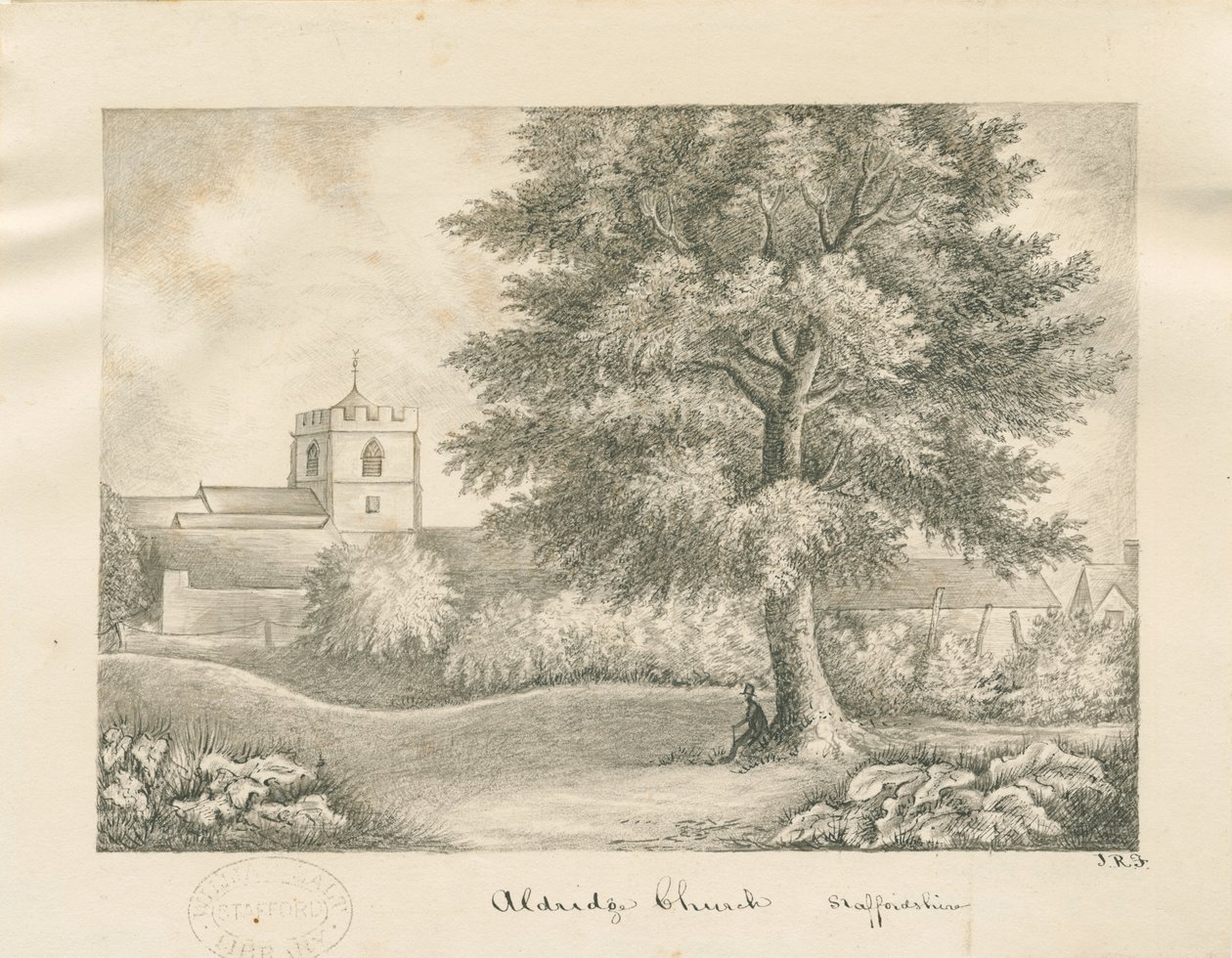奥尔德里奇教堂（Aldridge Church）：钢笔和水墨画，nd [19分] 作者 约翰·罗伯特·弗尼霍夫