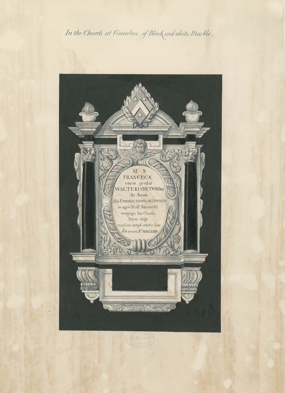 Ingestre Church - 法国 Chetwynd 的碑文：绘画和 [19 世纪]（绘画） 作者 约翰·罗伯特·弗尼霍夫