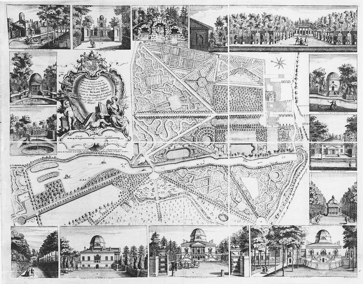 Chiswick House来自Chiswick的计划，1736年 作者 约翰·罗克