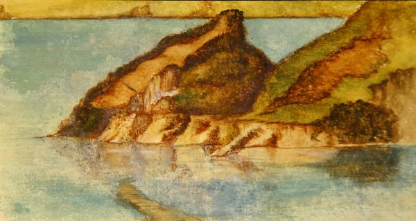湖景，约1880年（纸上水彩）（对359451）。 作者 约翰·罗丹·斯宾塞·斯坦霍普