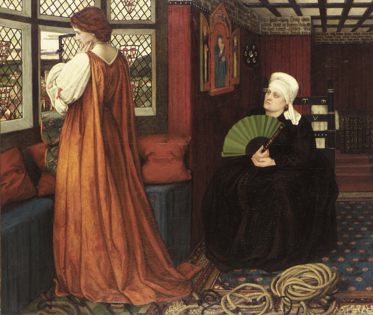 拉斐尔前派绘画：朱丽叶和她的护士（Juliette et sa nourrice） par Stanhope (Spencer-Stanhope), John Roddam（1829-1908）。布面油画 作者 约翰·罗丹·斯宾塞·斯坦霍普
