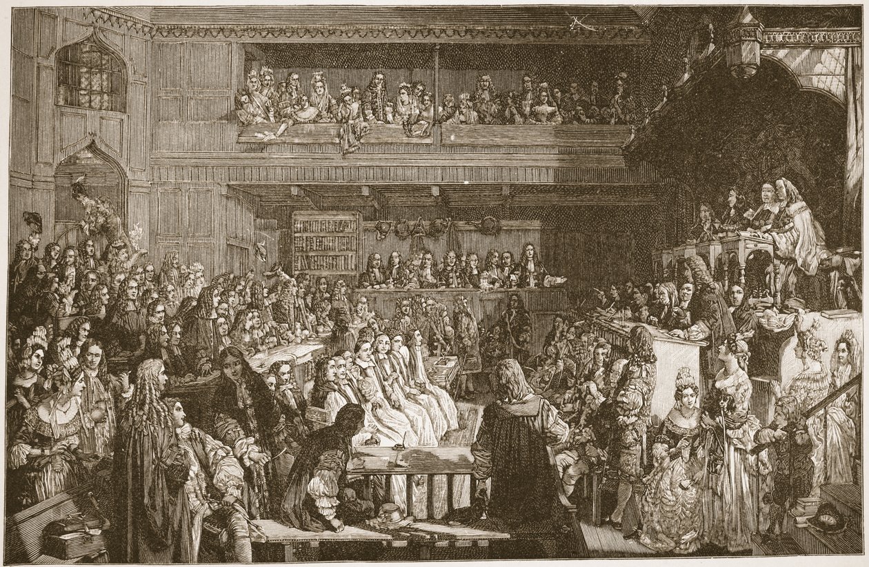 1688年七位主教的无罪释放，来自英格兰教会：人民历史的插图，由HDM Spence-Jones，酒吧组成。 c.1910（棕褐色照片） 作者 约翰·罗杰斯·赫伯特