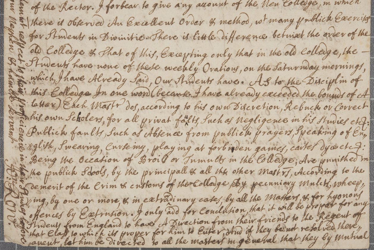 1691年，圣安德鲁斯的学生约翰·罗（John Row）写给他叔叔的一封信 作者 约翰·罗