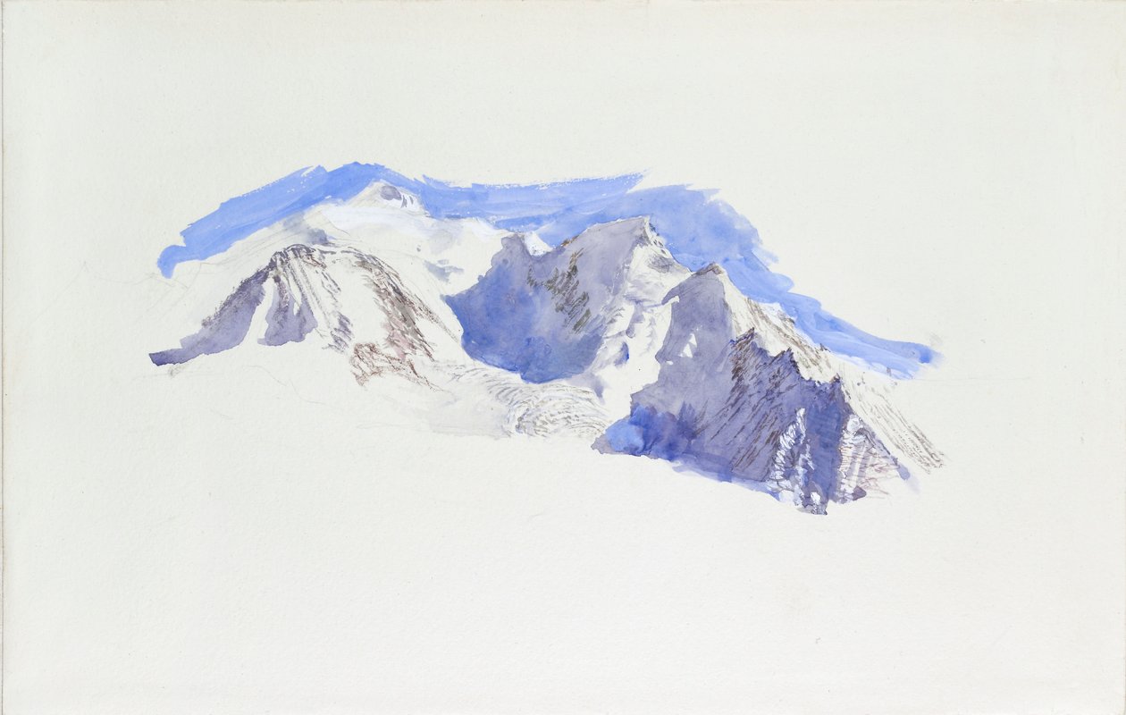 1874年10月，从Saint-Martin-sur-Arve看勃朗峰 作者 约翰·拉斯金