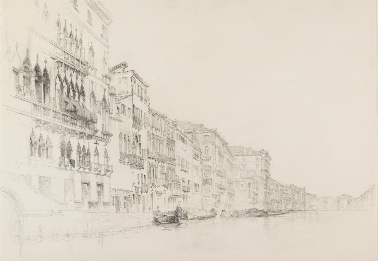 从贝姆博宫到格里马尼宫的风景，威尼斯，1870年5月至6月 作者 约翰·拉斯金