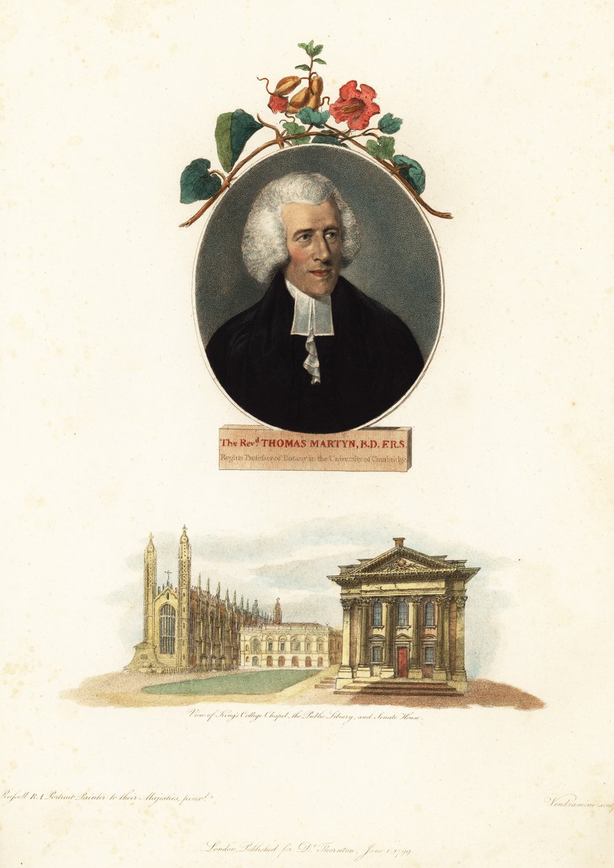Thomas Martyn，剑桥大学植物学教授。1799 年（雕刻） 作者 约翰·罗素
