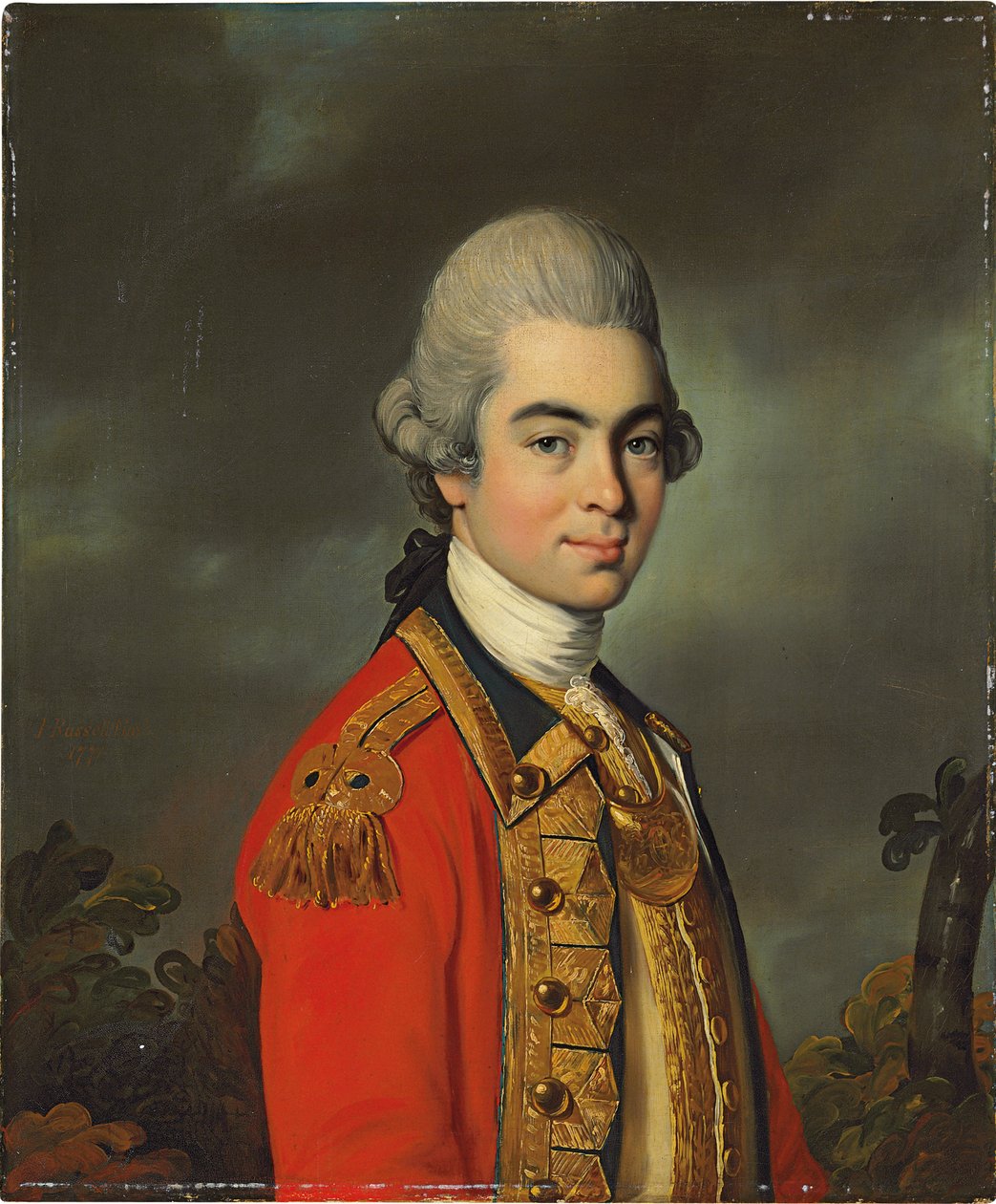 詹姆斯·达夫中将肖像，半身，穿着军装，1771年 作者 约翰·罗素
