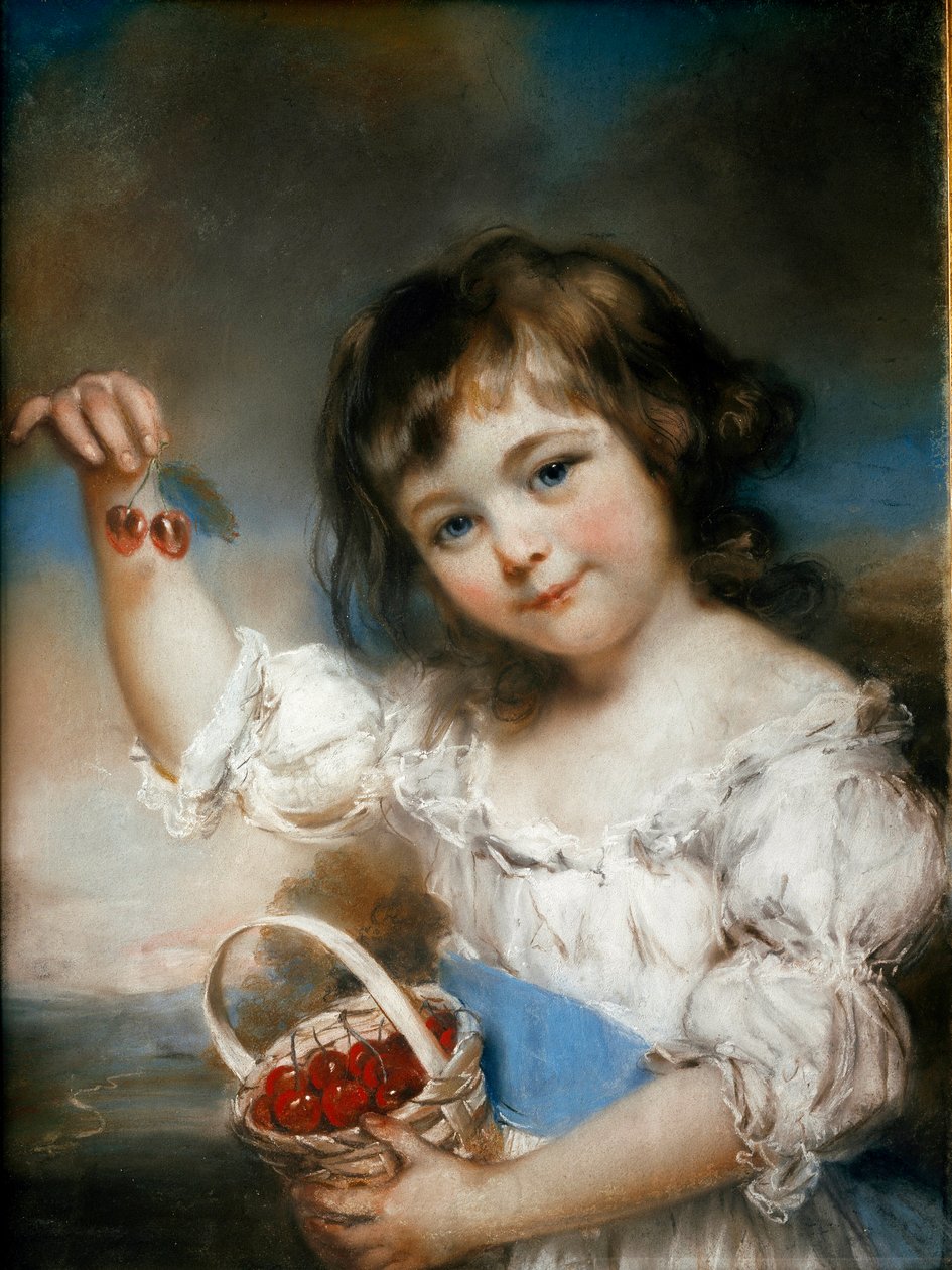 The Cherry Child Painting by John Russell (1745-1806) Sun. 0,61x0,42 m Paris, Musee du Louvre 作者 约翰·罗素