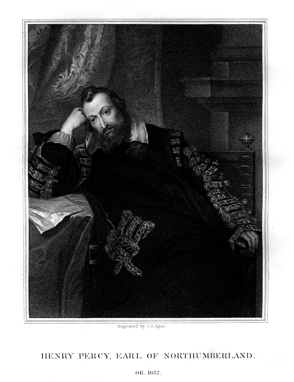 亨利·珀西（Henry Percy），诺森伯兰郡第9伯爵，1824年。 作者 约翰·塞缪尔·琼脂