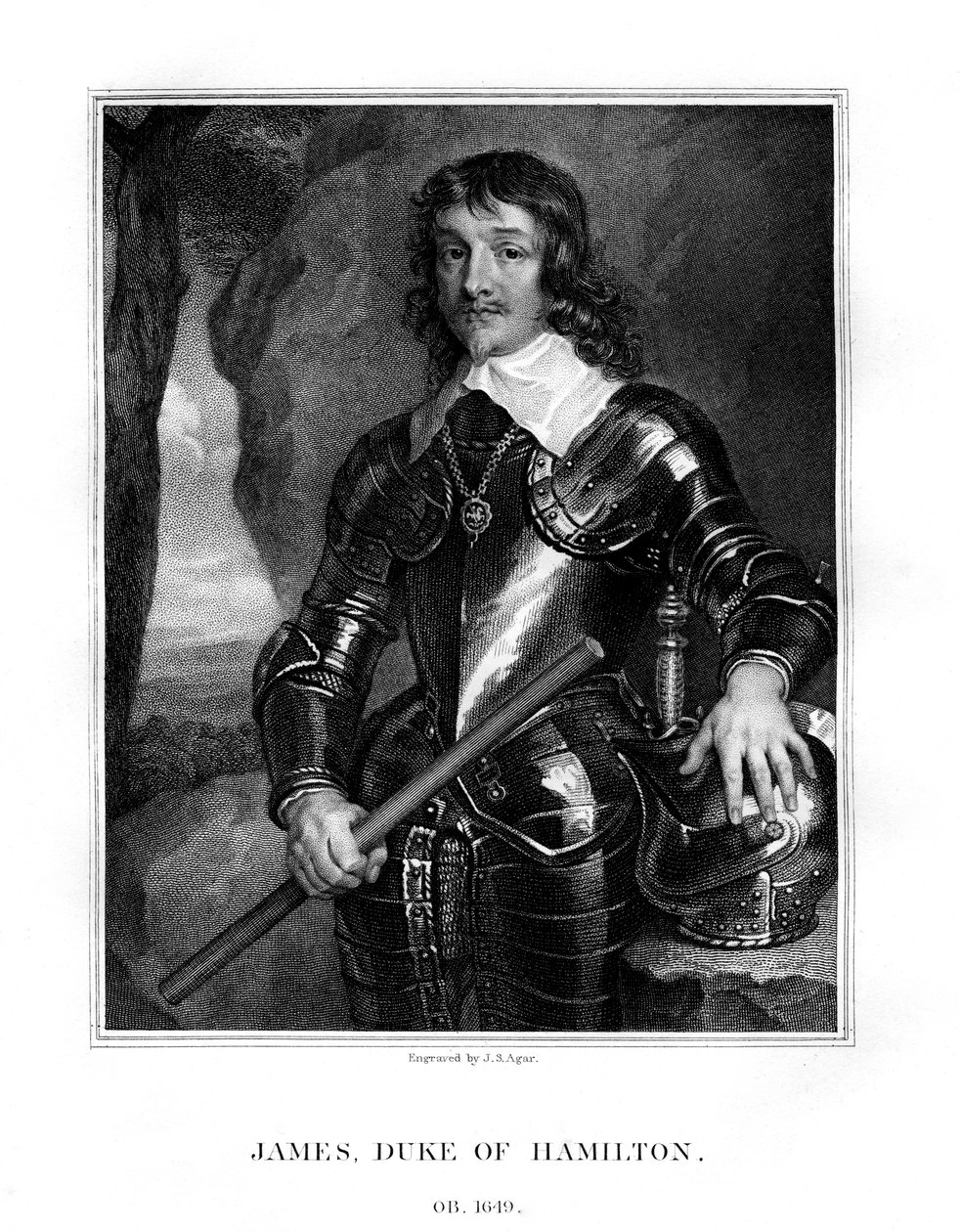 詹姆斯·汉密尔顿（James Hamilton），苏格兰贵族汉密尔顿第一公爵，1823年。 作者 约翰·塞缪尔·琼脂