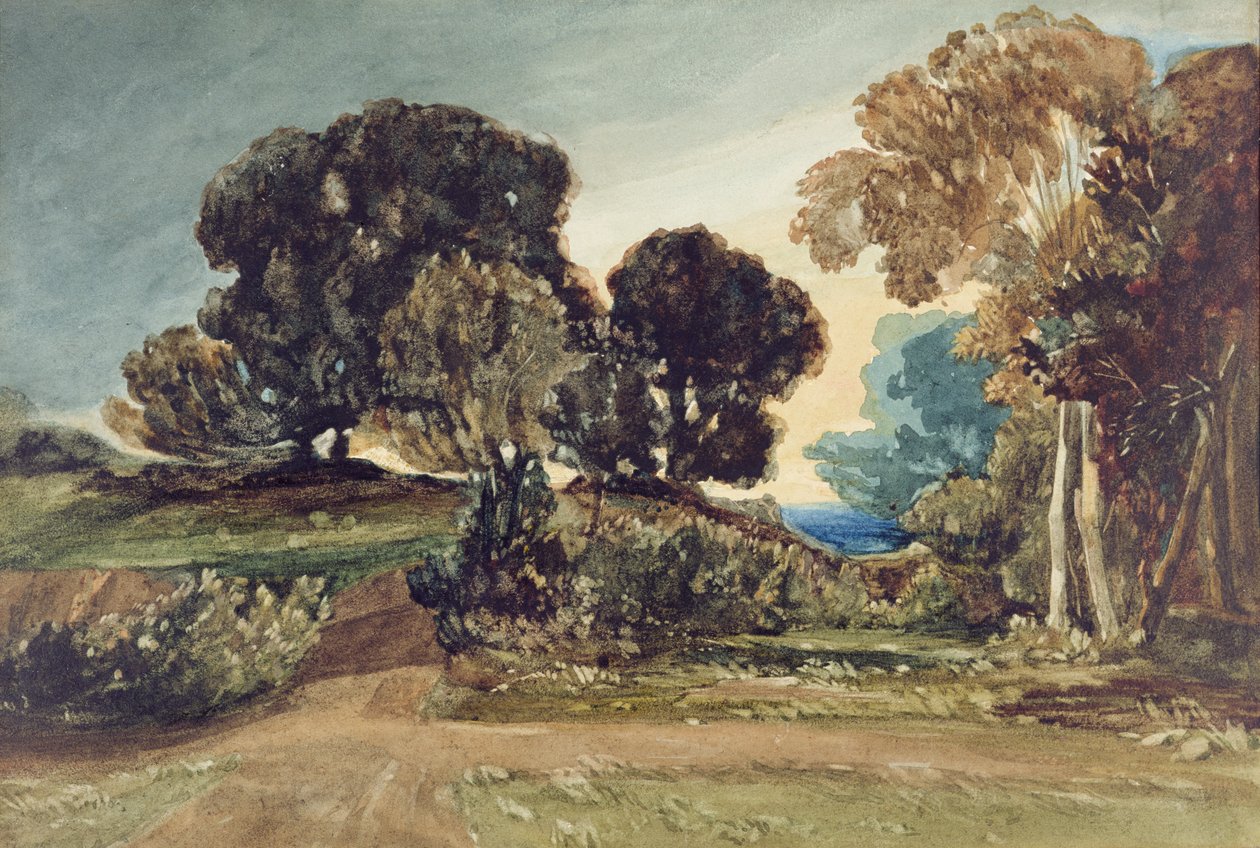 A Wooded Park (watercolor on paper) 作者 约翰·塞尔·科特曼