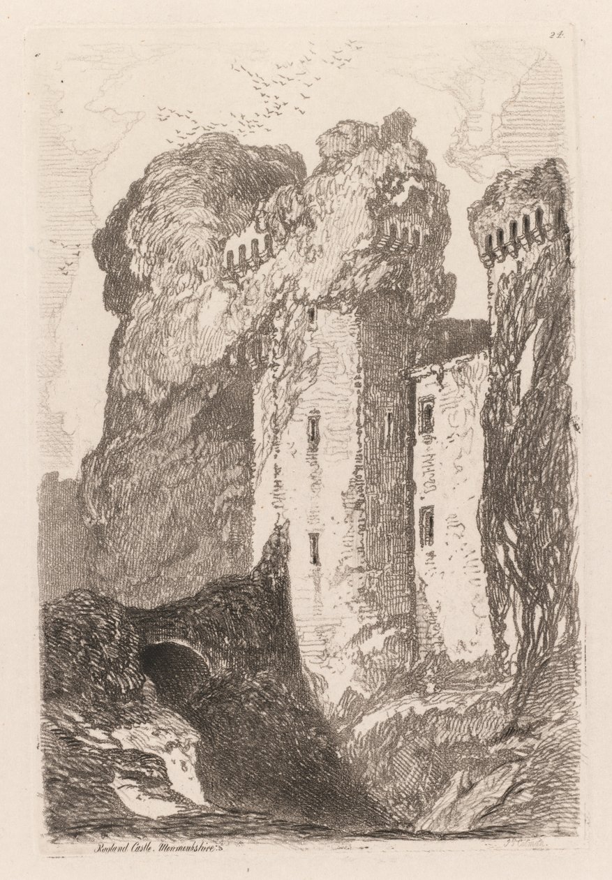 自由工作室（Liber Studiorium）：拉格兰城堡（Mongouhshire），1838年。 作者 约翰·塞尔·科特曼